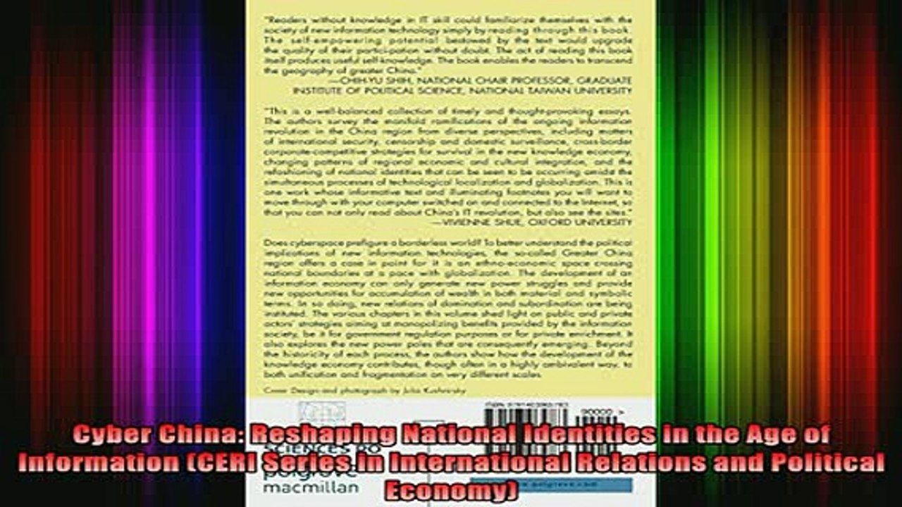 READ book  Cyber China Reshaping National Identities in the Age of Information CERI Series in Full EBook