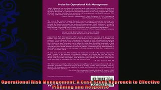 complete  Operational Risk Management A Case Study Approach to Effective Planning and Response