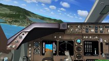 FSX PMDG 747 Landing @ RWY 27 St. Martin / Sint Maarten TNCM (Cockpit view 1080p)