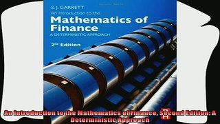different   An Introduction to the Mathematics of Finance Second Edition A Deterministic Approach