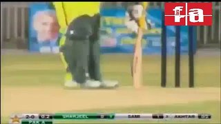 See What Happened When Shoaib Akhter Bowling To Sharjeel Khan
