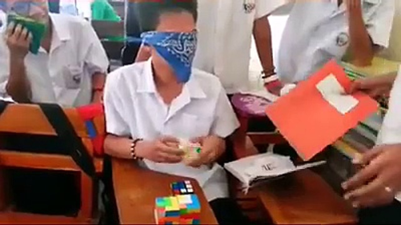Amazing 4 Rubik's Cube in 1 minute with blind Fold
