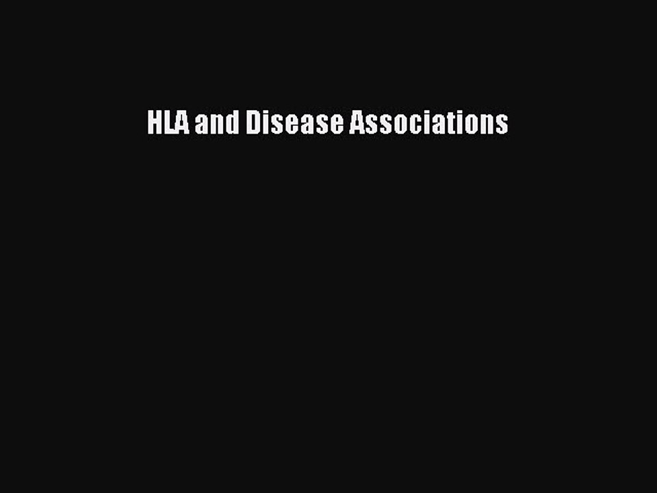 Download HLA and Disease Associations PDF Free
