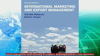 complete  International Marketing  Export Management 7th Edition