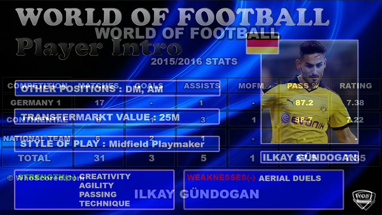 ILKAY GÜNDOGAN _ Borussia Dortmund _ Goals, Skills, Assists _ 2015_2016  (HD)