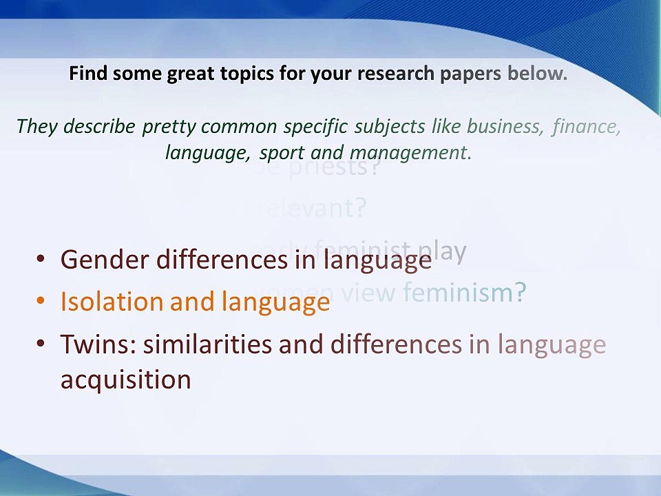 50 Research Paper Topics