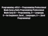 Read Programming #65:C   Programming Professional Made Easy & Rails Programming Professional
