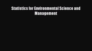 Download Book Statistics for Environmental Science and Management E-Book Free