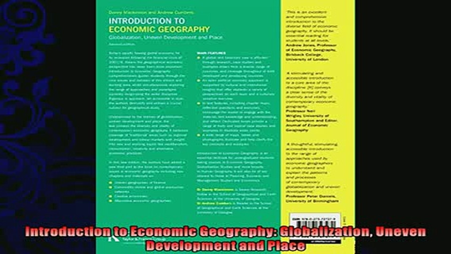 An introduction to economic geography globalization uneven development and place Different Introduction To Economic Geography Globalization Uneven Development And Place Video Dailymotion