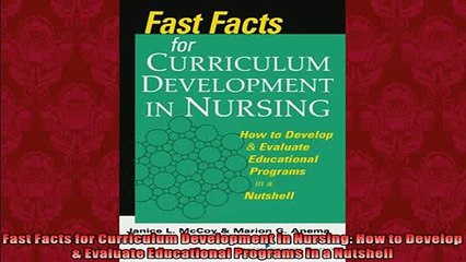 FREE DOWNLOAD  Fast Facts for Curriculum Development in Nursing How to Develop  Evaluate Educational  DOWNLOAD ONLINE