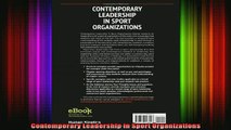 DOWNLOAD FREE Ebooks  Contemporary Leadership in Sport Organizations Full EBook