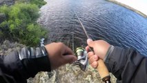 Cliff Fishing for Largemouth Bass @Cow Lake, Adams County, WA