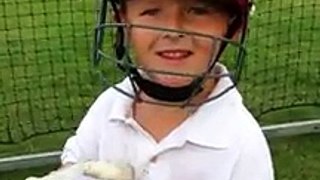 England future opening batsman, Five year old Charlie Dawson very awsome young cricketor