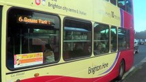 Brighton and Hove bus route 6 departing Mill House bus stop, 24th June 2016
