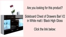 Sideboard Chest of Drawers Bari V2 in White matt / Black High Gloss