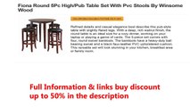 Fiona Round 5Pc High/Pub Table Set With Pvc Stools By Winsome Wood