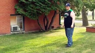 Fat Guy Fails at Kicking a Ball