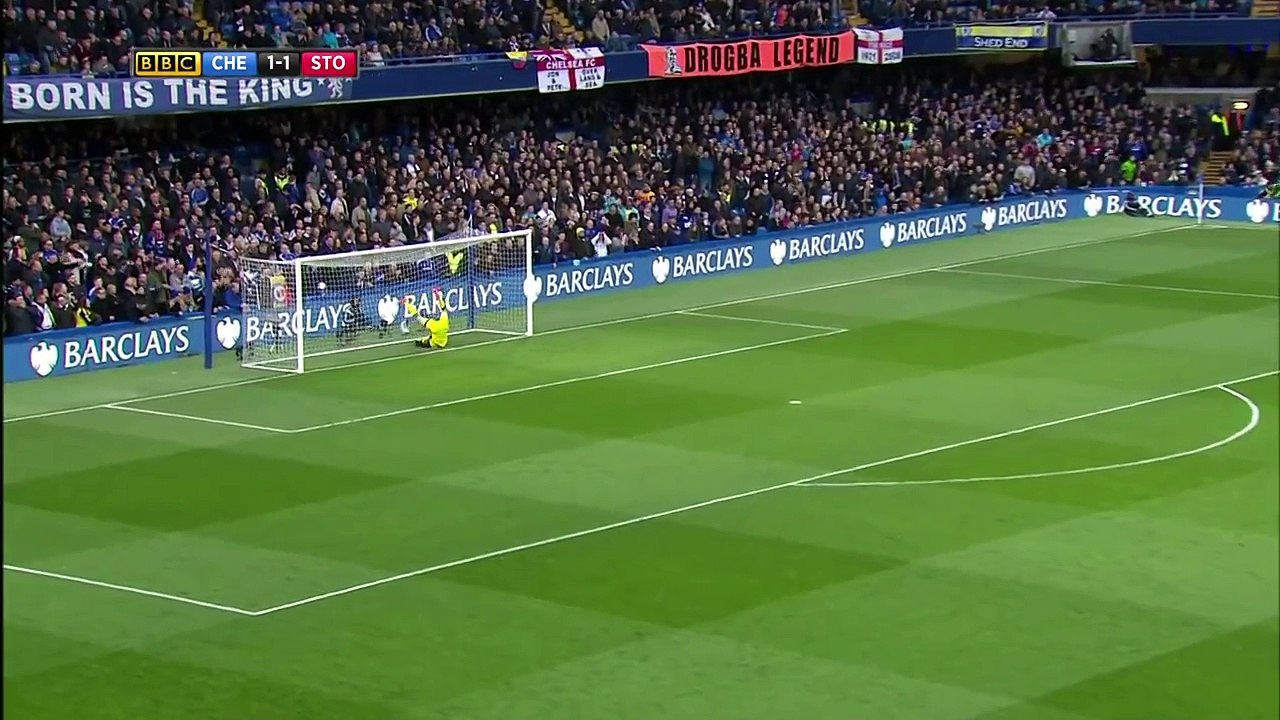 Charlie Adam Scores From Half Way (Chelsea vs Stoke - 04_04_2015)