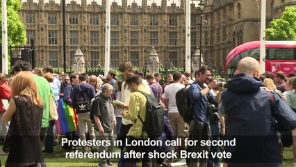 Protesters in London take to streets after Brexit vote