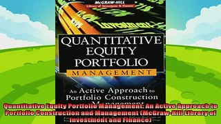 behold  Quantitative Equity Portfolio Management An Active Approach to Portfolio Construction and