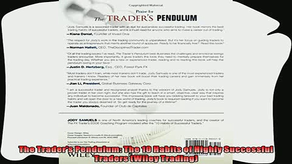 different   The Traders Pendulum The 10 Habits of Highly Successful Traders Wiley Trading
