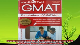 behold  Foundations of GMAT Math 5th Edition Manhattan GMAT Preparation Guide Foundations of