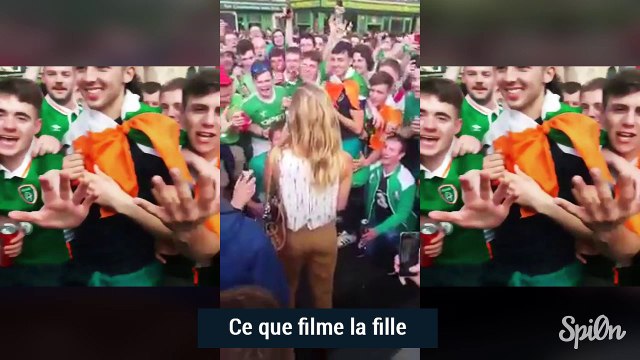 Les fans irlandais draguent une jolie blonde à Bordeaux (Euro 2016)