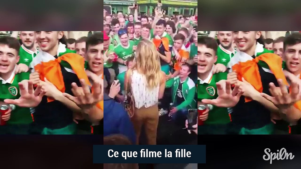 Les fans irlandais draguent une jolie blonde à Bordeaux (Euro 2016)