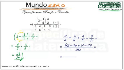 Operações com Fração - Divisão Quadro 19
