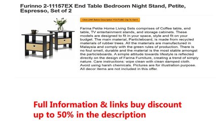 Furinno 2-11157EX End Table Bedroom Night Stand, Petite, Espresso, Set of 2