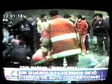 24 Horas - Choque de Auto con una Combi;1 muerto 10 heridos