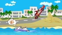 ✔ Racing Car against Water Bike. Race with obstacles / Car Cartoons for kids / 8 Series ✔