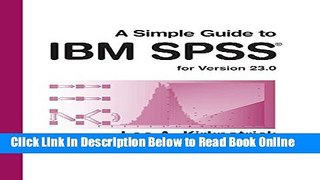 Download A Simple Guide to IBM SPSS Statistics - version 23.0  Ebook Free