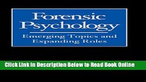 Download Forensic Psychology: Emerging Topics and Expanding Roles  PDF Free