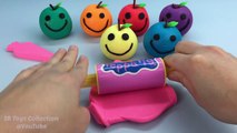 Glitter Playdough Apples Smiley Face with Vegetables Molds Fun for Kids