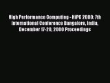 Read High Performance Computing - HiPC 2000: 7th International Conference Bangalore India December