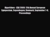 Read Algorithms - ESA 2009: 17th Annual European Symposium Copenhagen Denmark September 7-9