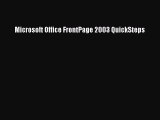 Download Microsoft Office FrontPage 2003 QuickSteps Ebook Free