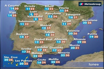 Previsión del tiempo para este lunes 27 de junio
