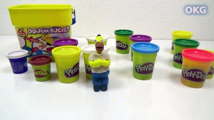 PlAy DOh Fred Flintstone vs Homer Simpson Fun Kids Dough Making Video