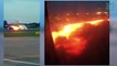 Un avion en flammes après un atterrissage d'urgence