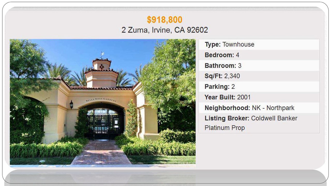 10 Luxurious Townhouses For Sale In Irvine