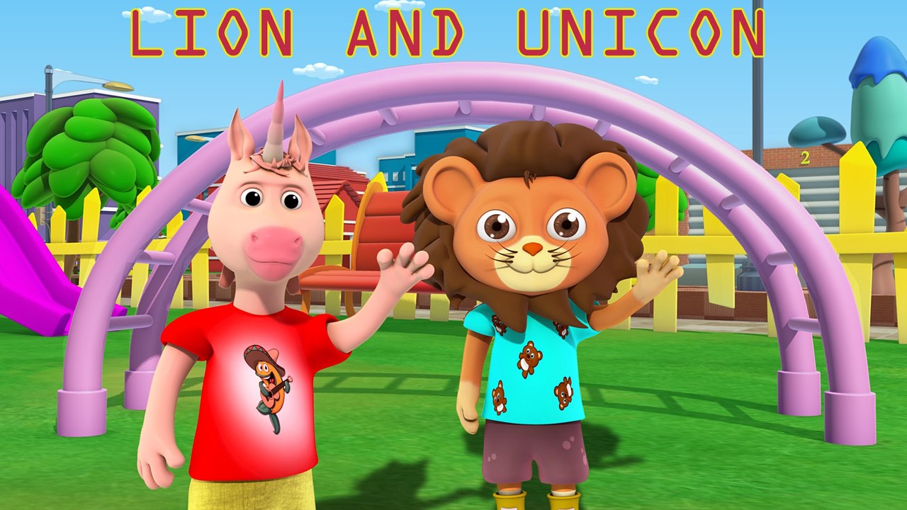 Lion and the Unicorn - 3D Animation - English Nursery Rhyme for Children