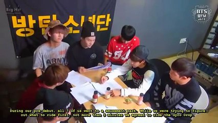 [BTS] V and Rap Monster imitating Jimin riding Gyro Drop