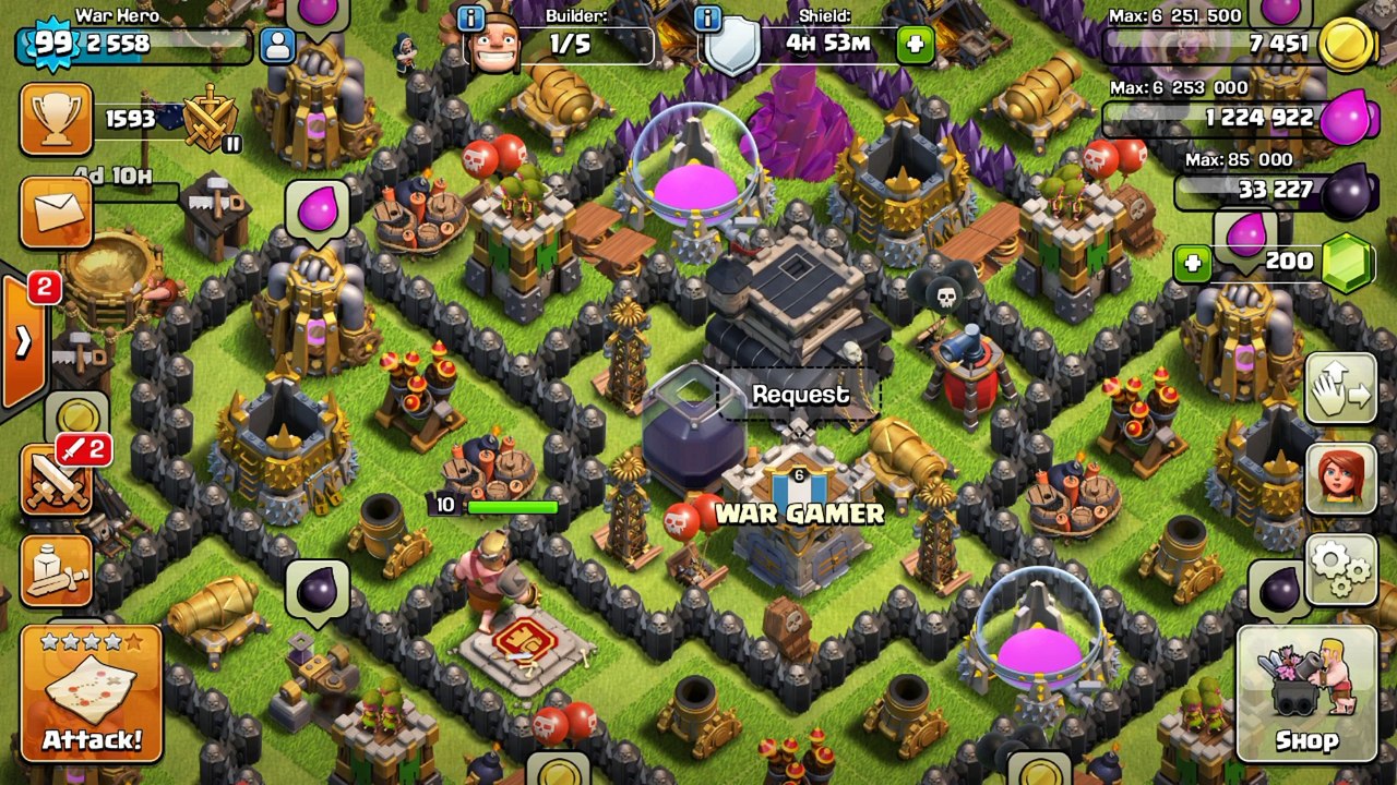 Clash Of Clans - War Attack - Against CUTE BOYS Clan - Dragon, Hog Rider & Lightning spell Attack 26-06-2016