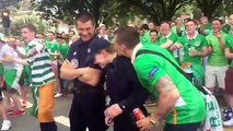 Les supporters irlandais draguent une policière française