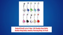 BodyJ4You® Lot of 10pc 14G Double Gem Belly Button Ring Body Jewelry Piercing Ring 10 Pack