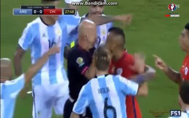 Marcelo Diaz Red Card - Argentina vs Chile - 2016 Copa America FINAL 26.06.2016