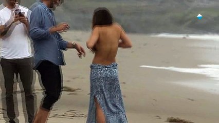 Lea Michele goes topless for beach photoshoot