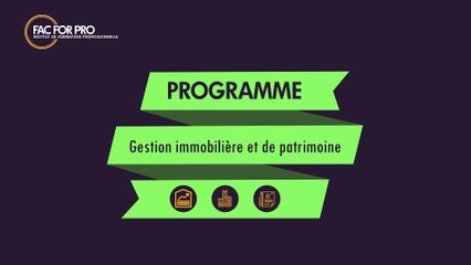 Gestion immobilière et de patrimoine - Formation FAC FOR PRO